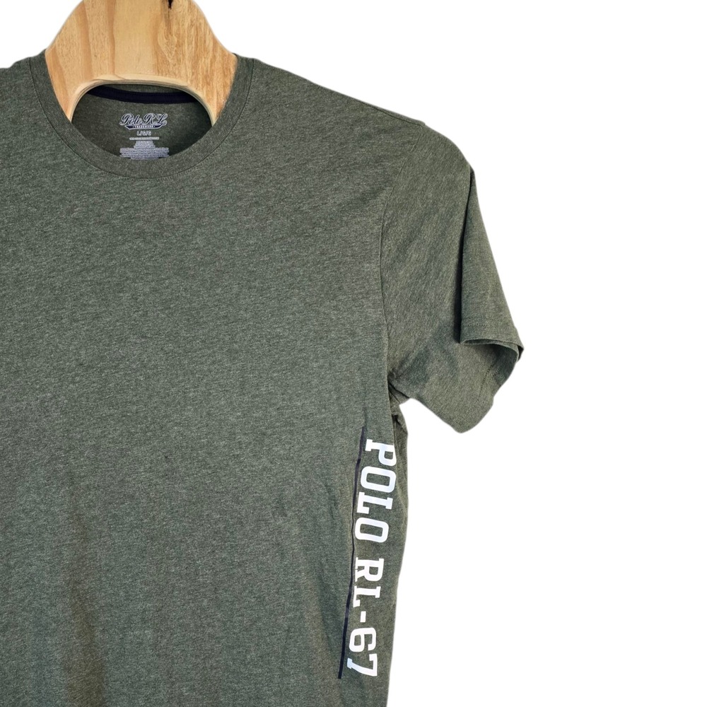 Polo RL-67 Crew Neck T-Shirt Men's Large Green Casual Tee Graphic
